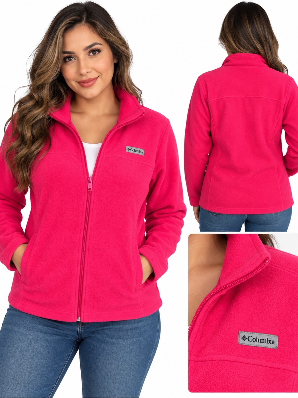 Columbia Women’s Full-Zip Fleece Jacket - Hot Pink